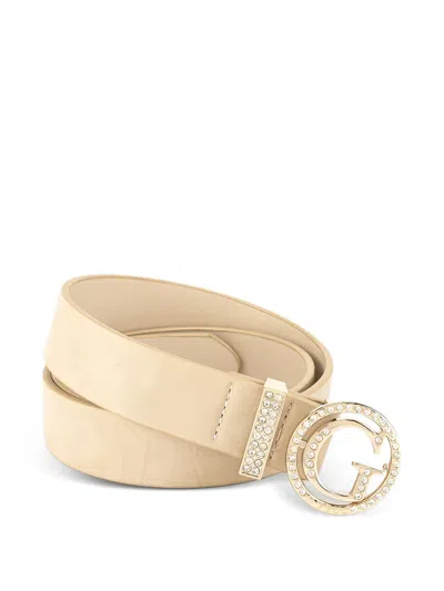 Guess Usa Strass Buckle Belt In Neutral
