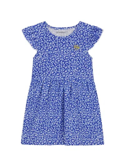 Guess Usa Kids' Stretch Jersey Ss Dress In Blue