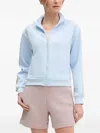 Guess Usa Stripe-detail Zip-up Jacket In Blue