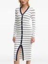 Guess Usa Striped Button-front Midi Dress In White