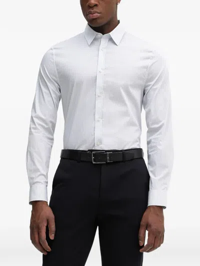 Guess Usa Striped Buttoned Shirt In White