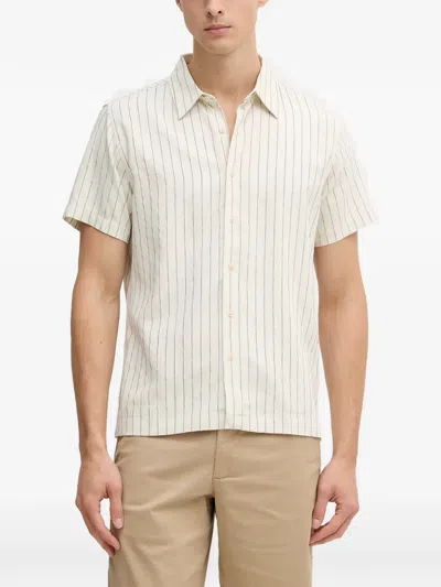 Guess Usa Striped Short-sleeve Shirt In Neutral