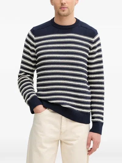 Guess Usa Striped Sweater In Blue