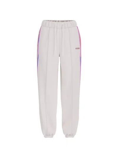 Guess Usa Striped Trousers In Neutral
