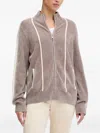 Guess Usa Striped Zip-up Sweatshirt In Gray
