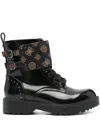 Guess Usa Studded-detail Biker Boots In Black