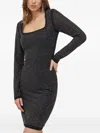 Guess Usa Studded Square Neck Dress In Gray