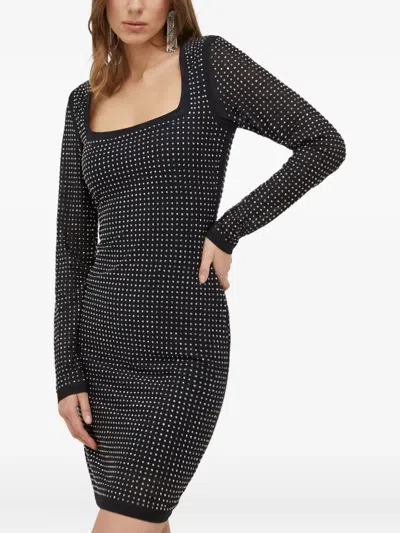 Guess Usa Studded Square Neck Dress In Gray
