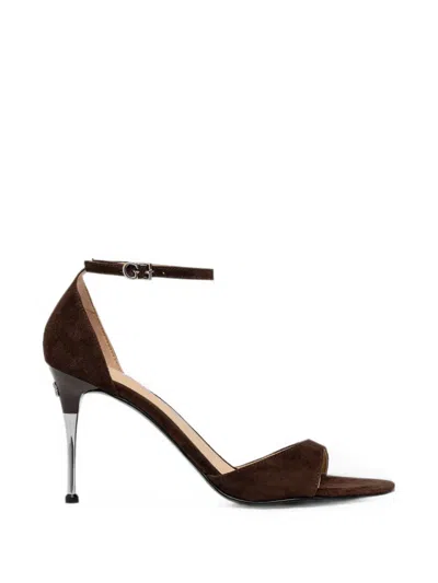 Guess Usa Suede Ankle-strap Sandals In Brown