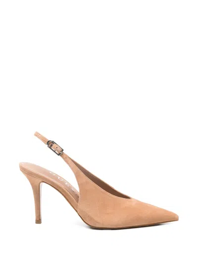 Guess Usa Suede Heeled Pumps In Brown