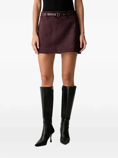 Guess Usa Suede Mini Skirt In Purple