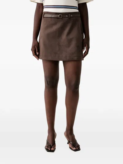 Guess Usa Suede Mini Skirt In Multi