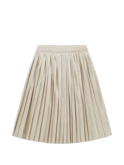 Guess Usa Kids' Suede Pleated Maxi Skirt In Neutrals