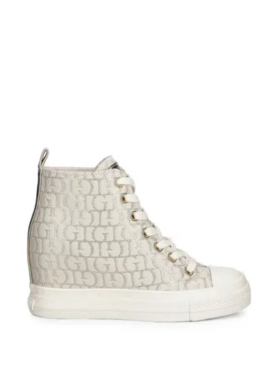 Guess Usa Sundae High-top Sneakers In White