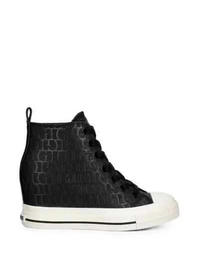 Guess Usa Sundae Logo-print Sneakers In Black