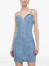 Guess Usa Sweetheart-neck Zip Dress In Blue