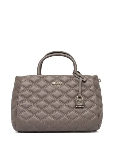 Guess Usa Quilted Handbag In Brown