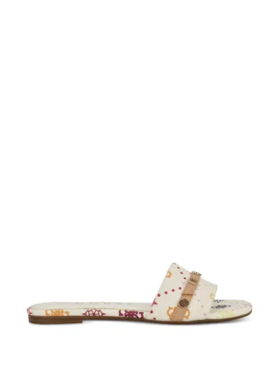 Guess Usa Tasam Logo Slide Flat Sandal In White