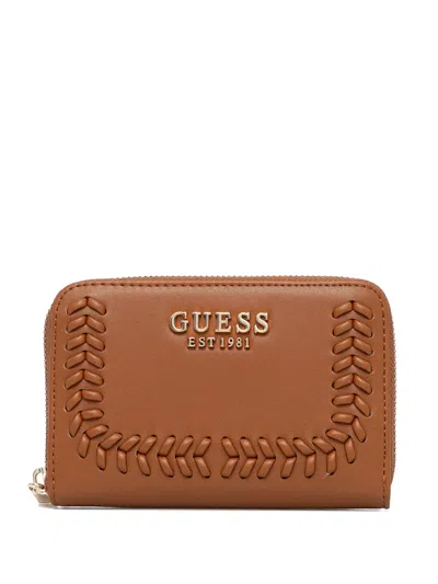 Guess Usa Tatum Zip Wallet In Brown