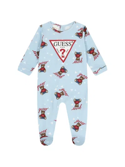 Guess Usa Teddy Triangle Babygrow In Blue