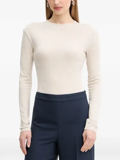 Guess Usa Teodora Patterned Long-sleeved T-shirt In Neutral
