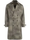 Guess Usa Brown Washed Trench Coat In 褐色