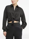 Guess Usa Tie-front Blouse In Black