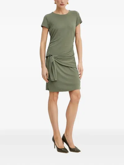Guess Usa Tie-front Short-sleeve Dress In Green
