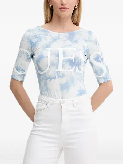 Guess Usa Tie-dye Logo Bodysuit In Multi