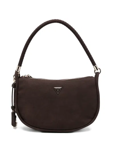 Guess Usa Top Handle Leather Shoulder Bag In Brown