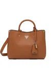 Guess Usa Top Handle Logo-detail Tote Bag In Brown
