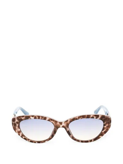 Guess Usa Tortoiseshell-effect Cat-eye Sunglasses In Brown