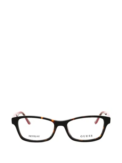 Guess Usa Tortoiseshell-print Rectangle-frame Glasses In Multi