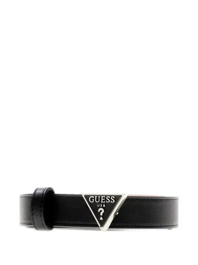 Guess Usa Triangle Logo Belt In 블랙