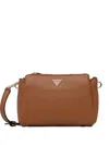 Guess Usa Triangle-logo Cross Body Bag In Brown