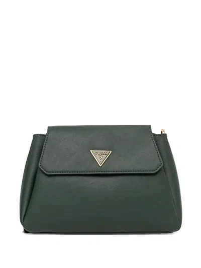 Guess Usa Triangle-logo Crossbody Bag In Green