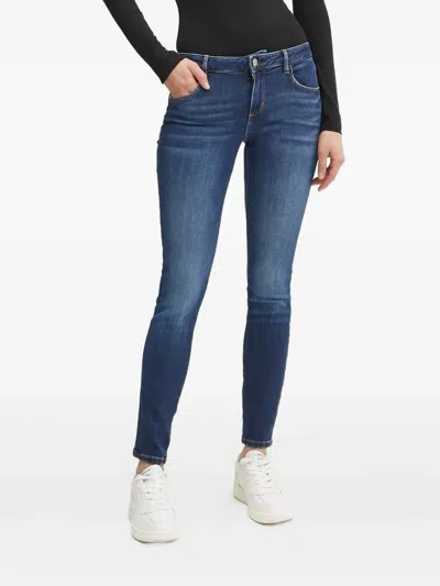Guess Usa Triangle-logo Jeans In Blue