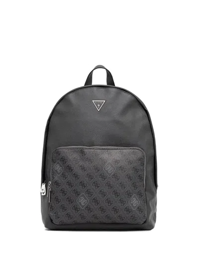 Guess Usa Triangle Logo Pattern Backpack In Gray