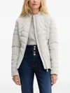 Guess Usa Triangle-logo Quilted Jacket In White