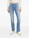 Guess Usa Triangle-logo Straight-leg Jeans In Blue