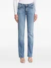 Guess Usa Triangle-logo Straight-leg Jeans In Blue