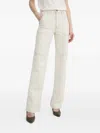 Guess Usa Triangle-logo Straight-leg Jeans In Neutral