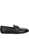 Guess Usa Triangle-logo Strap Loafers In Black