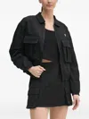 Guess Usa Triangle-logo Zip-up Jacket In Black