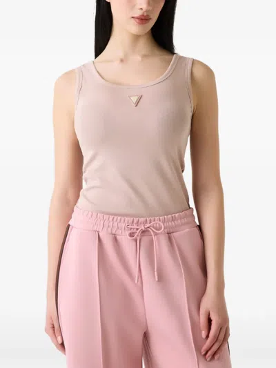Guess Usa Triangle-logo Tank Top In Pink