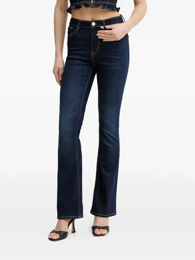 Guess Usa Triangle-patch Jeans In Blue