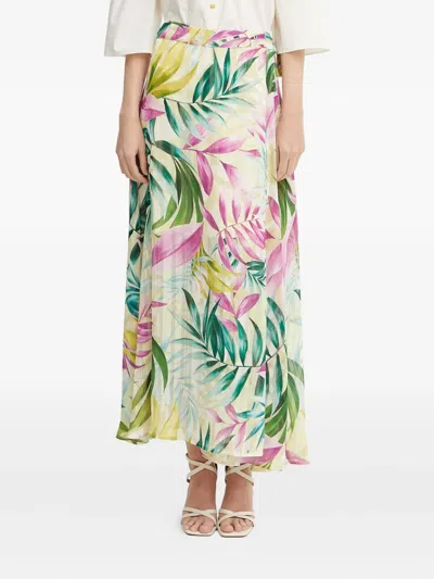 Guess Usa Tropical-print Wrap Maxi Skirt In Multi