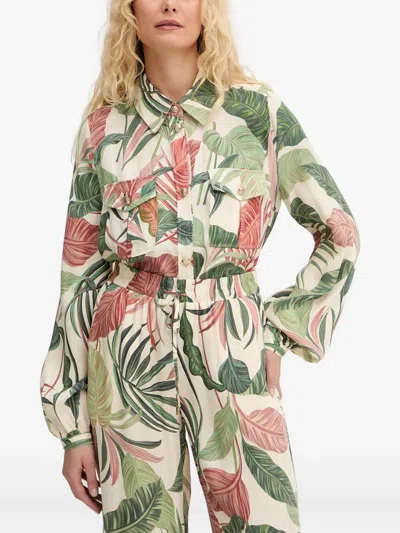Guess Usa Tropical-print Long-sleeve Shirt In Multi
