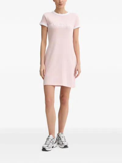 Guess Usa T-shirt Midi Dress In Pink