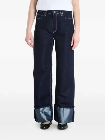 Guess Usa Turn-up Cuff Jeans In Blue